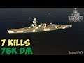 World of WarShips | Mutsu | 7 KILLS | 76K Damage - Replay Gameplay 1080p 60 fps