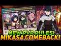 New PvP Rules! Can Mikasa Work In Top 100?!? | Seven Deadly Sins Grand Cross