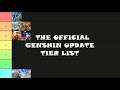 The Official Genshin Impact Update Tier List