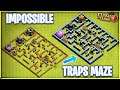 Ultimate TRAPS Maze Base Vs All Troops💥Clash of Clans...