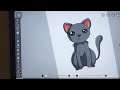 How To Draw a Cute Cat In ibisPaint X (Drawing in Ibispaint with my finger)