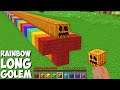 What if you SPAWN SUPER LONG RAINBOW GOLEM in Minecraft ? SUPER LONG MOB !