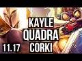 KAYLE vs CORKI (MID) | Quadra, Legendary, 500+ games, 21/5/6 | BR Master | v11.17