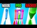 Can We Go NOOB vs PRO vs HACKER In PENCIL RUSH 3D!? (ALL LEVELS!)