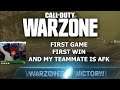Call of Duty: Warzone - FIRST GAME, FIRST WIN, AND MY TEAMMATE IS AFK