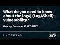 What do you need to know about the log4j (Log4Shell) vulnerability?