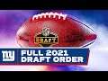 Giants Full Draft Order is Set | New York Giants