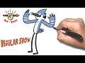 how to draw Mordecai from regular show step by step