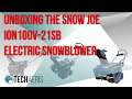 Unboxing the Snow Joe iON100V-21SB Snowblower with feature comparison to EGO Power+ 21”