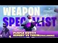 Achieve Weapon Specialist Accolades for Purple Remedy VS Toxin Outfit (Fortnite Overtime)