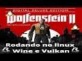 Wolfenstein II The New Colossus rodando no linux com wine + vulkan.