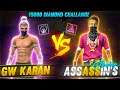 Assassins Army VS Gw Karan 1 vs 1 Clash Squad 15000 Diamonds Challenge -Garena free fire