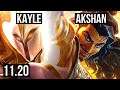 KAYLE vs AKSHAN (MID) | 68% winrate, 10/3/8 | BR Master | v11.20