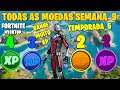 LOCALIZAÇÃO DE TODAS AS MOEDAS DE XP SEMANA 9!!! - FORTNITE TEMPORADA 5