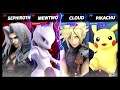 Super Smash Bros Ultimate Amiibo Fights – Sephiroth & Co #147 Sephiroth & Mewtwo vs Cloud & Pikachu