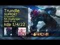 Trundle Support vs Seraphine - NA Challenger 1/4/22 Patch 11.15 Gameplay