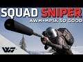 SQUAD SNIPER - AWM+MP5K OWNING in random squads - PUBG