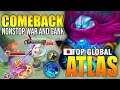 EPIC COMEBACK!! NONSTOP WAR ATLAS GAMEPLAY - TOP 1 GLOBAL ATLAS S A S U K E - MOBILE LEGENDS