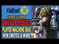 Fallout 76 News – Daily Ops Issues, Vending Machine Bug, New Emotes, Damage Nerf, Respec & More