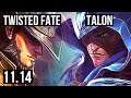 TWISTED FATE vs TALON (MID) | 3.2M mastery, 2/1/13, 1000+ games | KR Diamond | v11.14