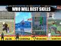 ALOK AND CHRONA VS WUKONG AND DIMITRY SKILLS TEST || WHO WILL BEST SKILLS - FREE FIRE #skils #test