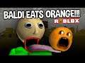 BALDI EATS ANNOYING ORANGE!!! (Roblox Obby)