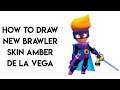 How To Draw New Brawler Skin Amber De La Vega - Brawl Stars Step by Step