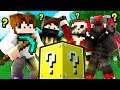 YOUTUBER LUCKY BLOCK MINECRAFT SKYWARS! (1v1v1v1)