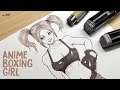 How to draw Anime Boxing Girl | Manga Style | sketching | anime character | ep-281