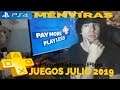 JUEGOS PLAYSTATION PLUS (JULIO 2019), SONY LO HACE DE NUEVO?! -PS4-PLAYSTATION PLUS