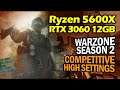 Ryzen 5 5600X | RTX 3060 12GB - COD Cold War Warzone Season 2 (Competitive vs High Settings)
