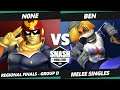 SWT NA East Group D - n0ne (Captain Falcon) Vs. Ben (Sheik) Smash Melee Tournament