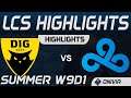 DIG vs C9 Highlights LCS Summer 2020 W9D1 Dignitas vs Cloud9