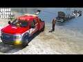 GTA 5 Real Life Mod #166 2020 Ford F-350 Tow Truck Towing A Pickup & Jet Ski Trailer Stuck In Water