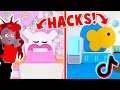 Making A Home Using TIK TOK Hacks ONLY In Adopt Me! (Roblox)