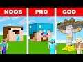 Minecraft Battle: NOOB vs PRO vs GOD: HEAD BLOCK HOUSE in MINECRAFT / Animation