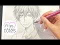 Dessin papier crayon ✏️ Hananoi-kun À tes côtés ❤️ Comment je dessine Tuto manga portrait garçon