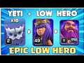 After Update! Low Hero Th12 Yeti Bat Attack Strategy! EASY 3 Star Attack Th12 Yeti Attack Strategy
