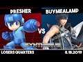 Presher (Megaman/Zelda) vs BuyMeALamp (Chrom) | Losers Quarters | Synthwave #7