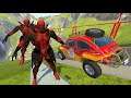 Stairs Jumps Down Through The Legs Of a Deadpool - BeamNG drive Insane Jumps (Crash Test)