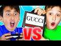 9YR OLD vs 12YR OLD FOR GUCCI!!! - Fortnite Deathrace Challenge