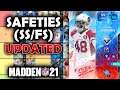 RANKING the BEST Safeties (FS/SS) in Madden 21 Ultimate Team (Tier List)