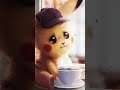 [Wallpaper Bergerak] - Detektif Imut Pikachu, Sedang Minum Kopi