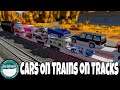 BeamNG Drive - Cars on Trains on Tracks - Train mods revisited!