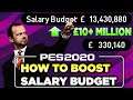 PES 2020 | How to INCREASE your SALARY BUDGET BY £10+ MILLION