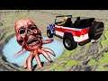 Falling Into Quarry With Monster Head - Beamng Drive Game