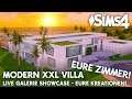Die Sims 4 Modern XXL Villa LIVE SHOWCASE | Eure Zimmer für das große Familienhaus