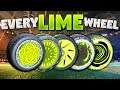 EVERY LIME Painted WHEEL In Rocket League (Full Item Showcase)