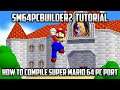 ⭐ sm64pcBuilder2 fast Tutorial - How to compile Super Mario 64 PC Port using a GUI