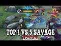 TOP 1 VS 5 SAVAGE Moment - Part 6 | Mobile Legends 2021 | Noe Sajalah